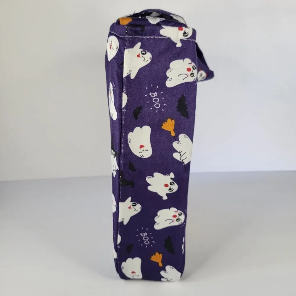Halloween Purple White Cheeky Ghosts Boos Bones FULL 5pc Sheets Set Boys Bedding